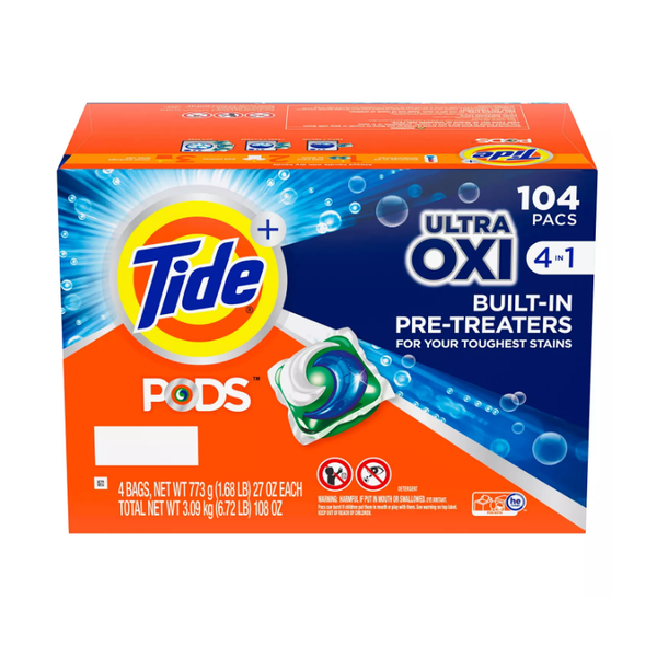 Viên giặt xả Tide Pods Ultra Oxi 4in1 - Thùng 104v