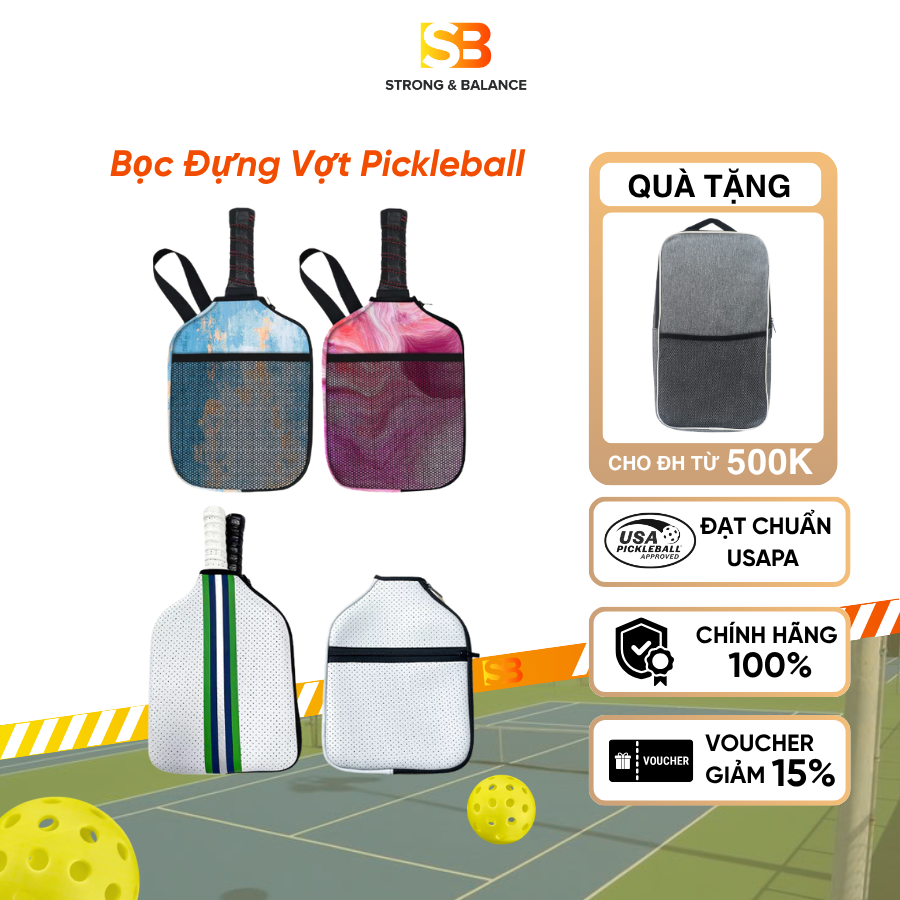 BỌC ĐỰNG VỢT PICKLEBALL NHỎ GỌN MANG PHONG CÁCH THỜI THƯỢNG VÀ CÁ TÍNH.