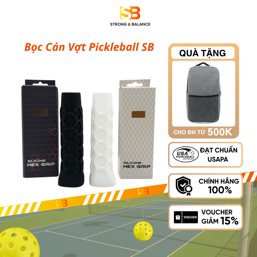BỌC CÁN VỢT PICKLEBALL SB CAO SU CAO CẤP