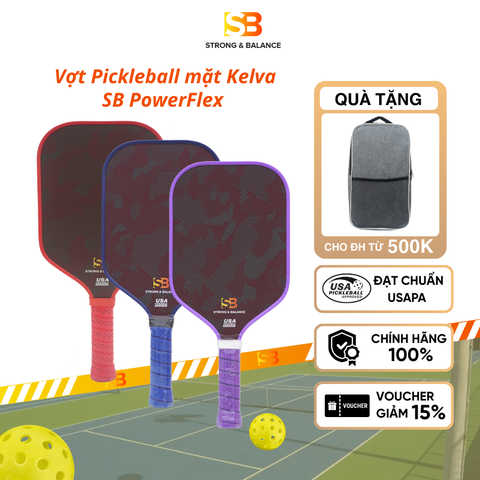  VỢT PICKLEBALL SB POWERFLEX – MẶT KELVA SIÊU BỀN 