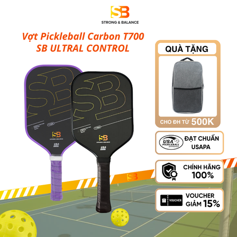 VỢT PICKLEBALL SB ULTRAL CONTROL – MẶT CARBON T700 SIÊU NHÁM 