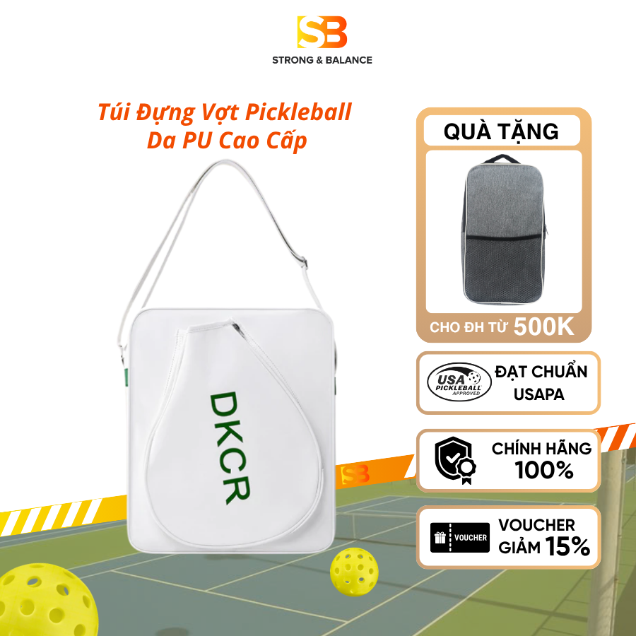 TÚI ĐỰNG VỢT PICKLEBALL FORM DÁNG THỂ THAO CHẤT LIỆU DA PU CAO CẤP