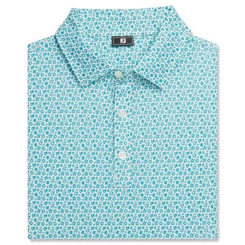 Áo golf nam tay ngắn Allover Floral Lisle Emerald/White 31494 | FootJoy