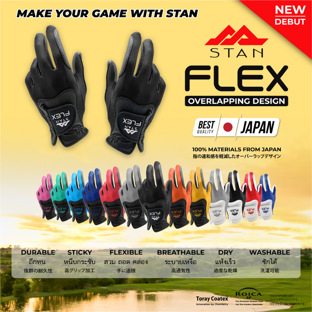 Găng tay golf Flex BLACK/BLACK | STAN