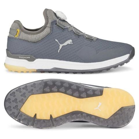 Giày golf nam PROADAPT ALPHACAT 37604308 Grey-Silver-Yellow Sizzle | PUMA | Tặng 1 dù MuaBanGolf rộng 1m5