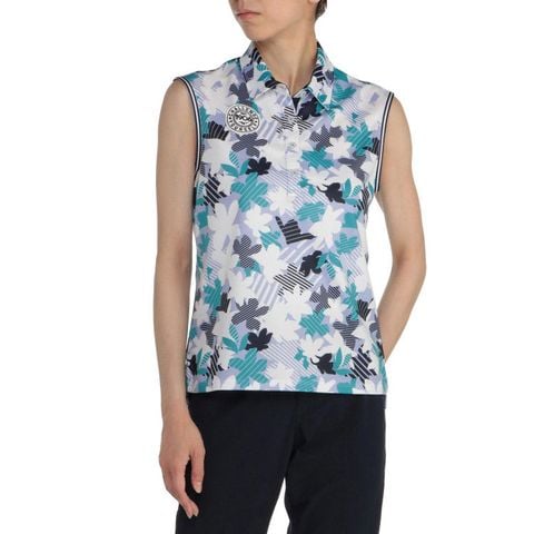 Áo golf nữ tay ngắn E2MA221072 QUICK DRY DIGITAL FLOWER NO SLEEVE | Mizuno