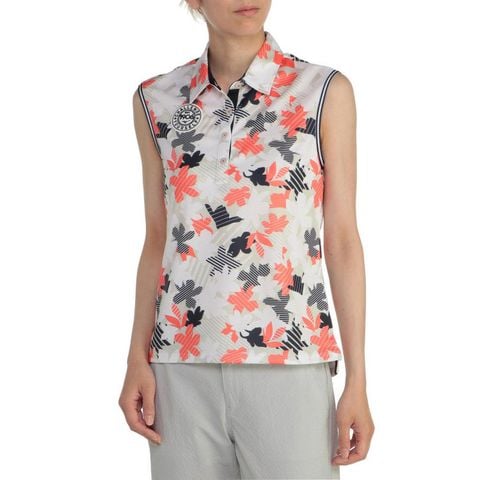 Áo golf nữ tay ngắn E2MA221076 QUICK DRY DIGITAL FLOWER NO SLEEVE | Mizuno