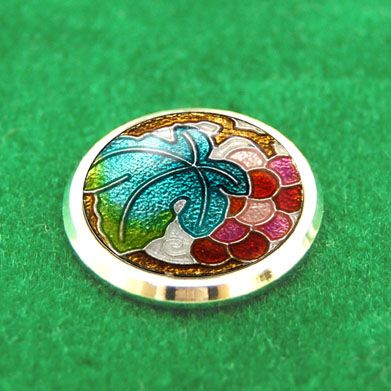 Ball marker Kim loại phủ gốm Cloisonne Chùm Nho Đỏ Handmade cao cấp Nhật Bản | ANDO