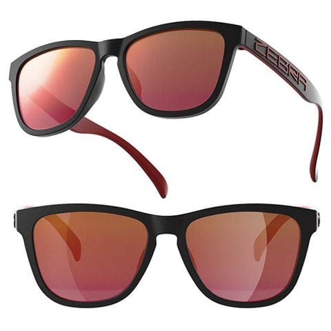 Kính golf thời trang MS-066P có Polarized và UV400 Matt Black Red with Mirror lens | FeelMorys