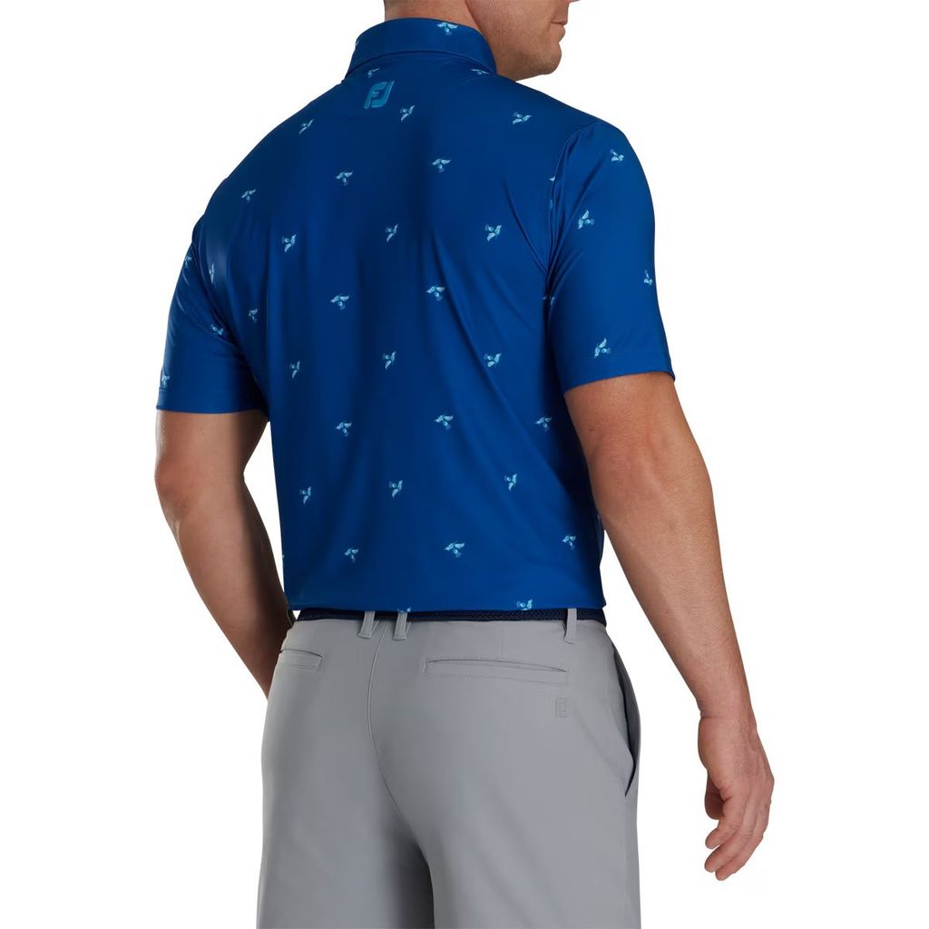 Áo golf nam tay ngắn THISTLE PRINT LISLE Cổ Vải  82331 XANH DƯƠNG HOA