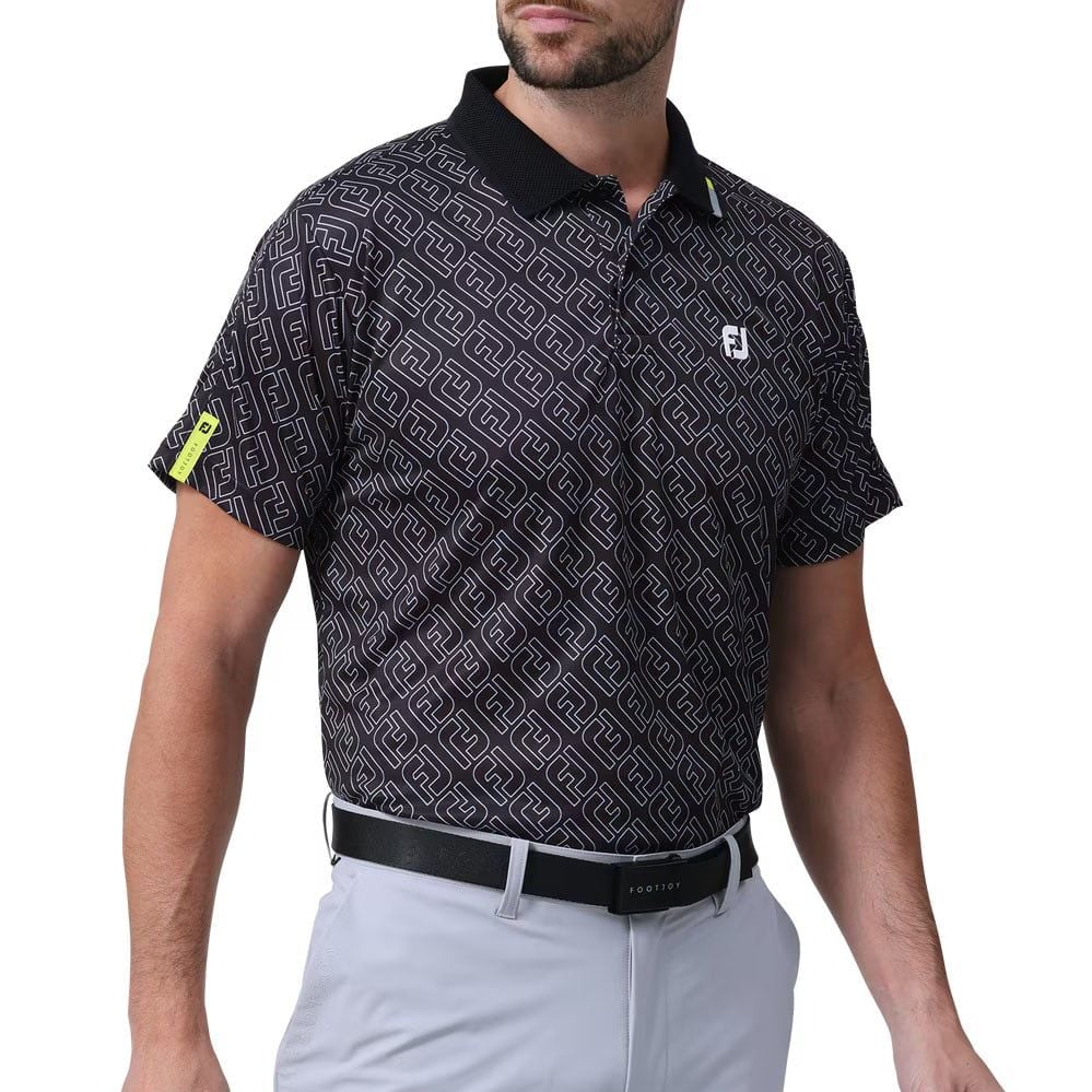 Áo golf nam tay ngắn S/S PRINT POLO ĐEN | FOOTJOY