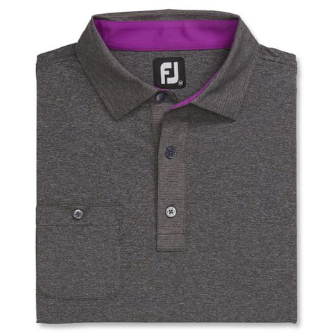 Áo golf nam tay ngắn W.PINSTRIPE TRIM cổ vải 82579 xám | FootJoy