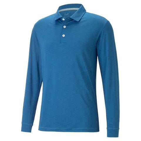 Áo golf nam tay dài 53910604 YouV Long Sleeve Polo Lake Blue | PUMA