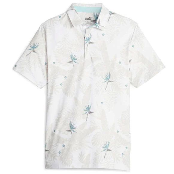 Áo golf nam tay ngắn CLOUDSPUN ALOHA POLO 62155601 TRẮNG/ XÁM | Puma