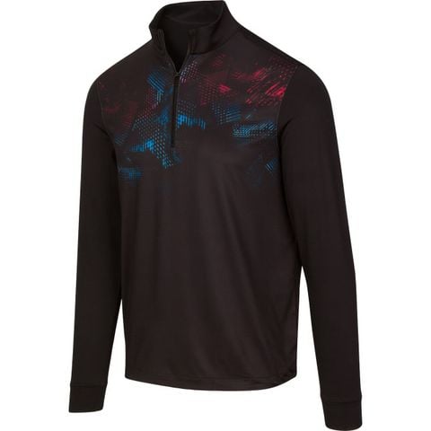 Áo golf nam tay dài G7F20K910_BLK L/S Printed 1/4Zip Mock | Greg Norman