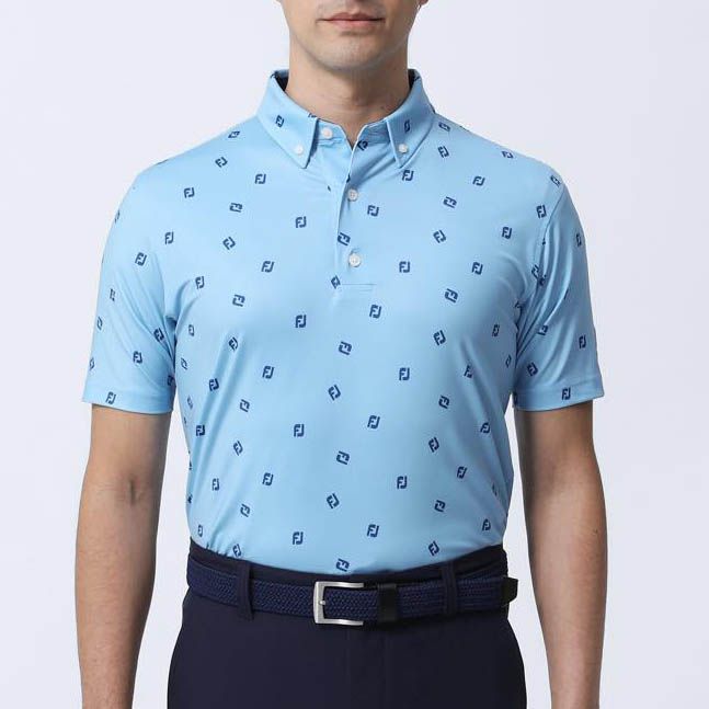 Áo golf nam tay ngắn MONOGRAM PRINT SHIRT 80465 TRUE BLUE | FootJoy