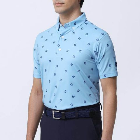 Áo golf nam tay ngắn MONOGRAM PRINT SHIRT 80465 TRUE BLUE | FootJoy