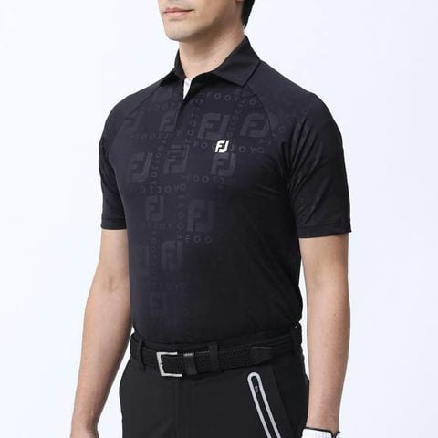 Áo golf nam tay ngắn SS DEBOSS LOGO SHIRT 80481 BLACK | FootJoy