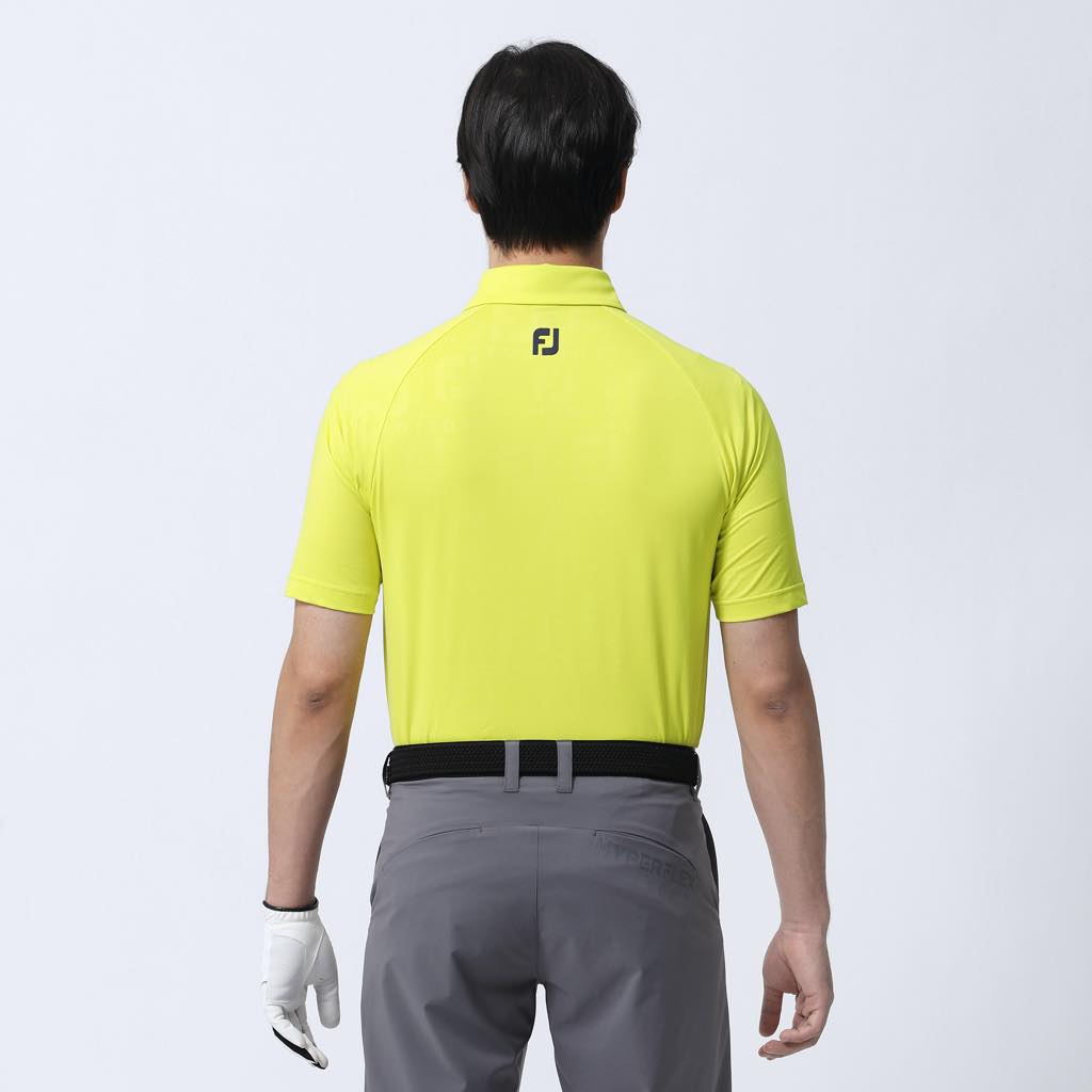 Yellow footjoy store golf shirt