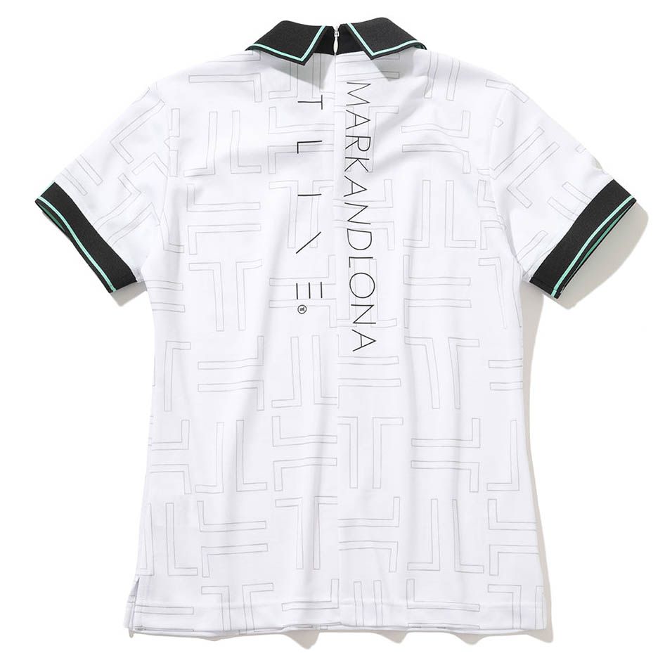 Áo golf nữ tay ngắn Zip OVL MXW-4B-AP01 White | MARK & LONA