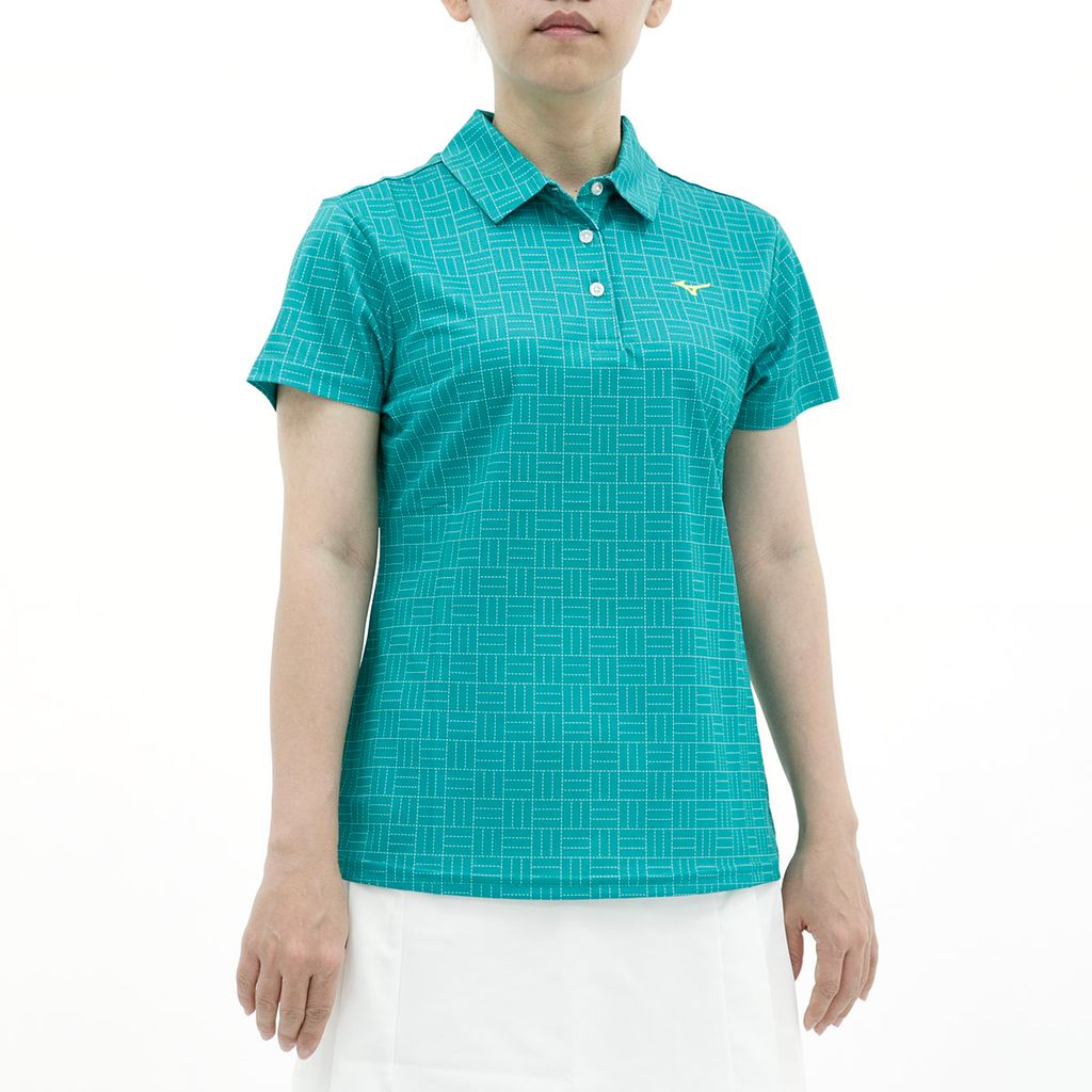 Áo golf tay ngắn nữ SASHIKO CHECKED PRINT POLO W 52SA320324 | Mizuno