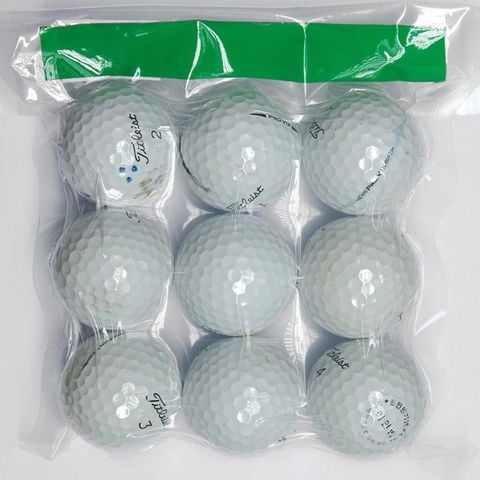 Gói 9 bóng golf cũ tem Xanh lá |  9 used balls Package Green | Loại Khá, ,độ mới 80%