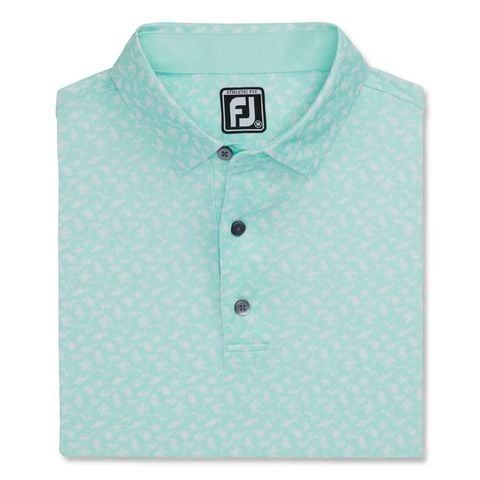 Áo golf nam tay ngắn 82279 LISLE BEACH PRINT SELF COLLAR WH/GREEN | Foot Joy