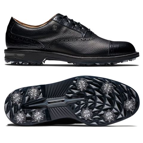 Giày golf nam FJ 53905 BS M PREMIERE Spiked ALL BLACK | FootJoy | Tặng 1 dù MuaBanGolf rộng 1m5 + 1 đôi vớ FJ ProDry