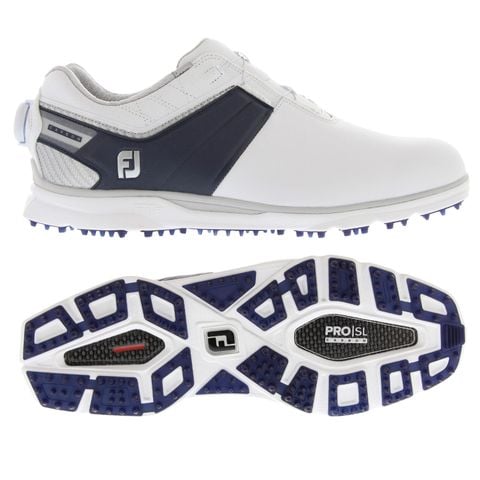 Giày golf nam PRO SL Carbon BOA 53191 WHT/NAV/SLV | FootJoy | Tặng 1 dù MuaBanGolf rộng 1m5 + 1 đôi vớ FJ ProDry