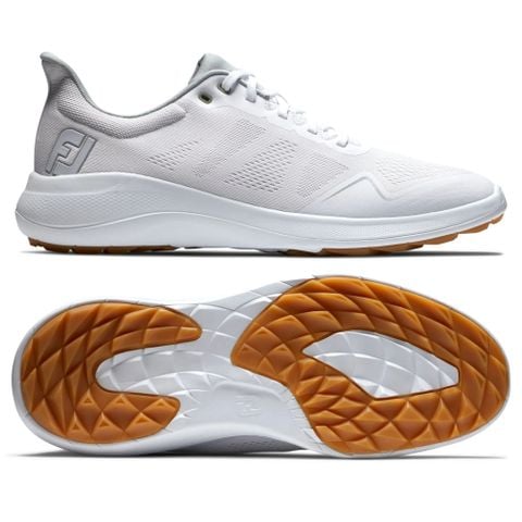 Giày golf nam FJ 56139 BW FLEX Spikeless WHIT/WHIT/TAN | FootJoy | Tặng 1 đôi vớ FJ ProDry