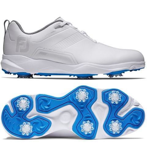 Giày golf nam FJ 57702 CS M ECOMFORT Spiked WHITE/GREY/BLUE | FootJoy