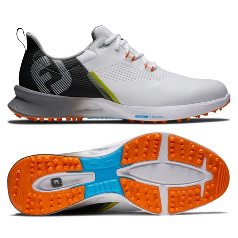 Giày golf nam FUEL 55443 Spikeless WHITE/BLACK/ORG | FootJoy | Tặng 1 đôi vớ FJ ProDry