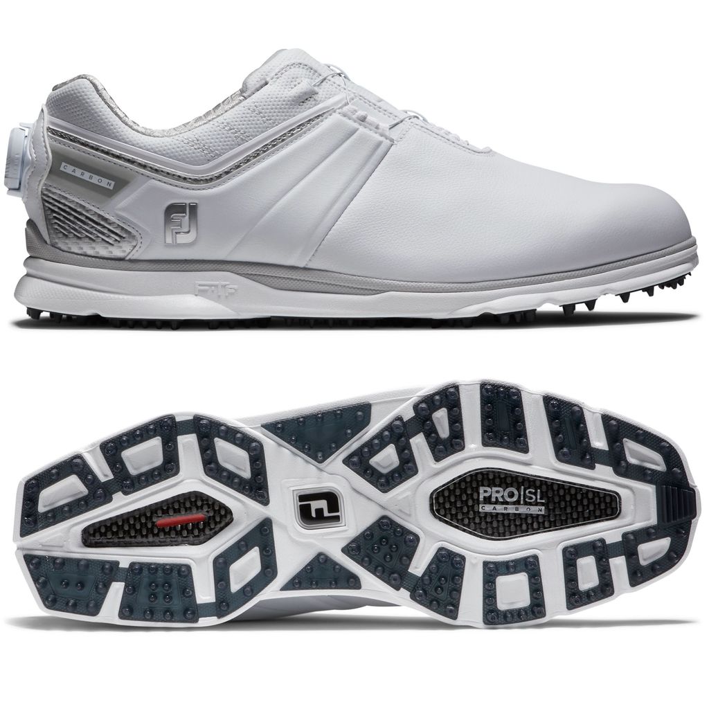Giày golf nam ProSL Carbon 53085 BOA SPIKELESS White/White/Silver | Fo