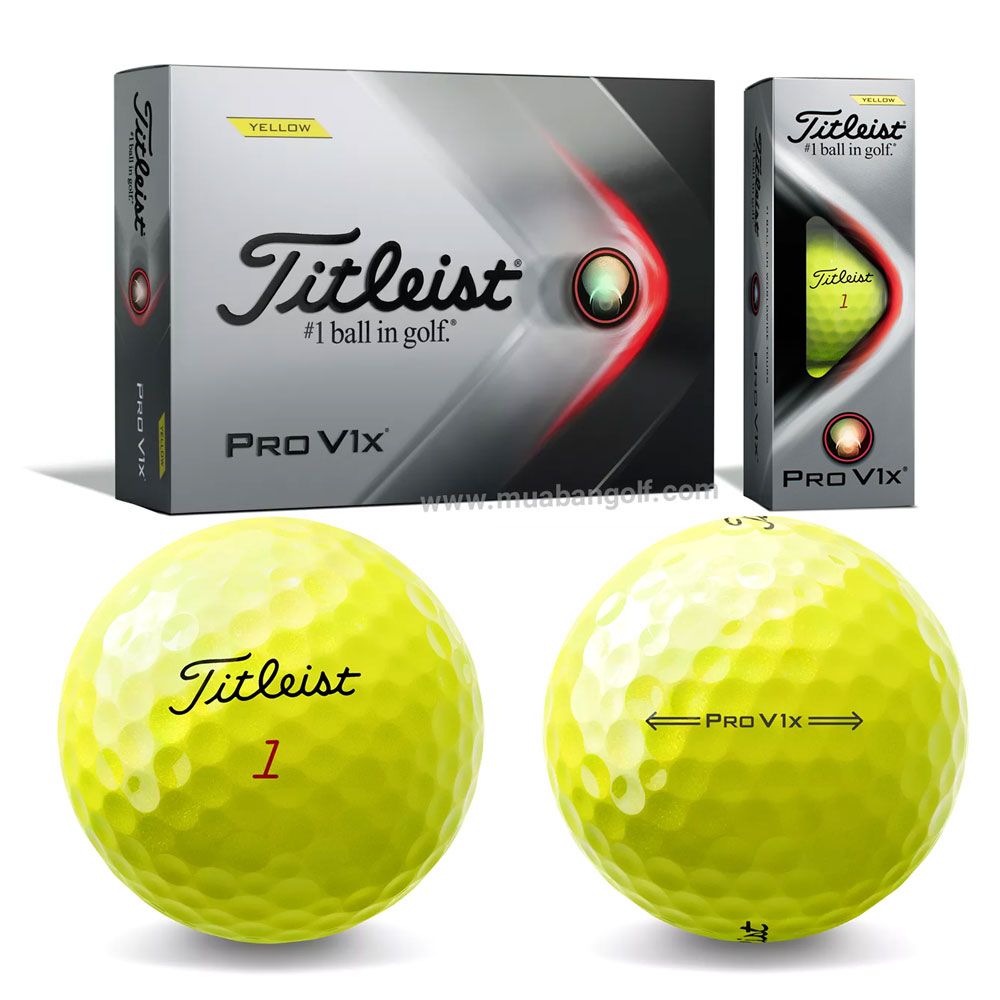 Hộp 12 bóng golf Pro V1x 2021 Yellow | Titleist [Tặng thêm 1 sleeve]