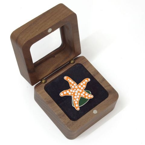 Hộp gỗ Ball Marker Starfish đính đá Swarovki | Navika