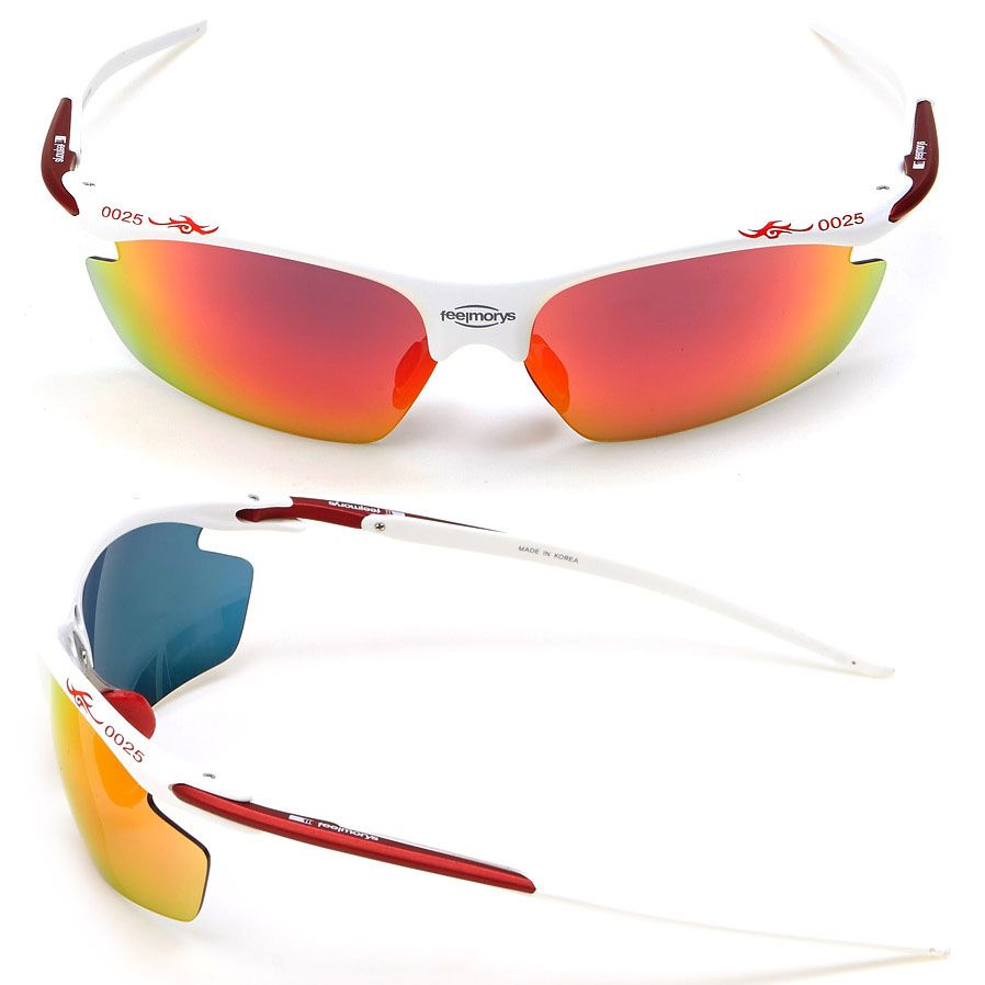 Kính golf thời trang tráng gương UV Protect N0025 WHITE/ RED | FeelMor
