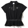 Áo golf nữ tay ngắn Draw Zip MLW-4B-AP04 Black | MARK & LONA