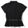Áo golf nữ tay ngắn Draw Zip MLW-4B-AP04 Black | MARK & LONA