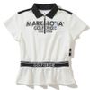 Áo golf nữ tay ngắn Draw Zip MLW-4B-AP04 White | MARK & LONA