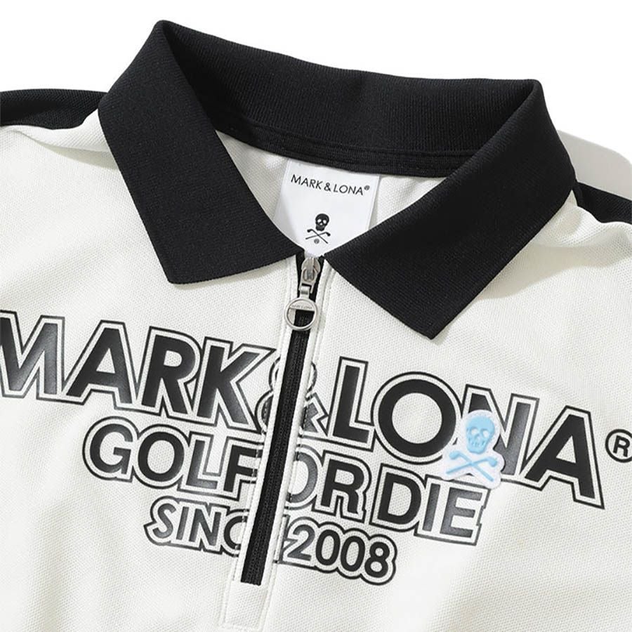 Áo golf nữ tay ngắn Draw Zip MLW-4B-AP04 White | MARK & LONA