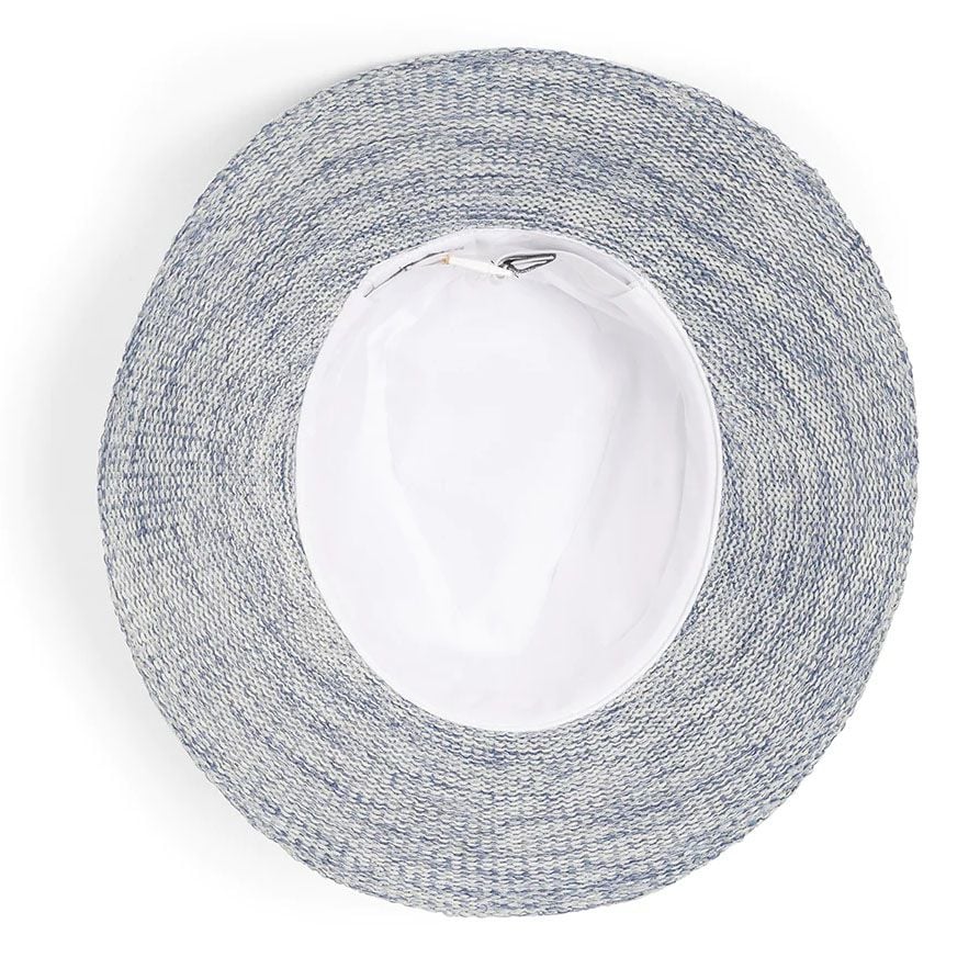 Mũ golf nữ rộng vành ASTON FEDORA Hat Ball Marker WHITE/LT BLUE | Evok