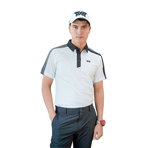 Áo golf tay ngắn nam SM COLOR BLOCKED PERFORATED COLLAR PIMPM223301 | PXG