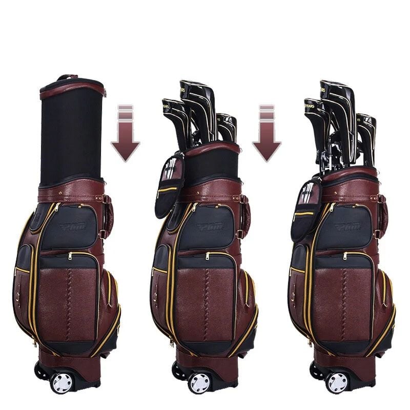 Túi gậy golf da cao cấp kết hợp travel bag QB043 5kg | PGM