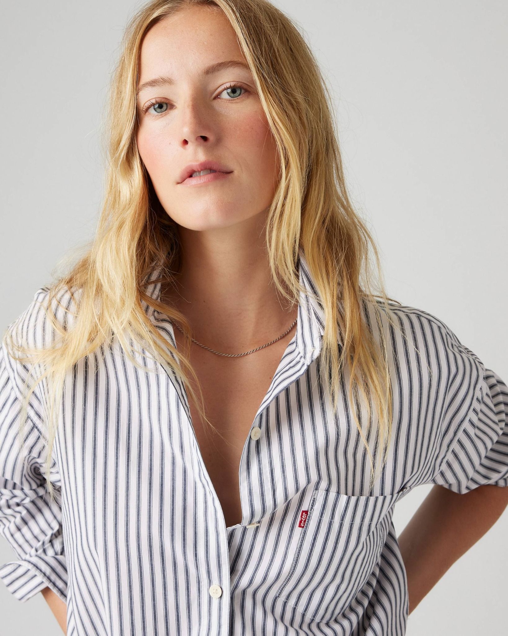 Levi's - Áo sơ mi tay dài nữ Harlie Boyfriend Shirt - Blue