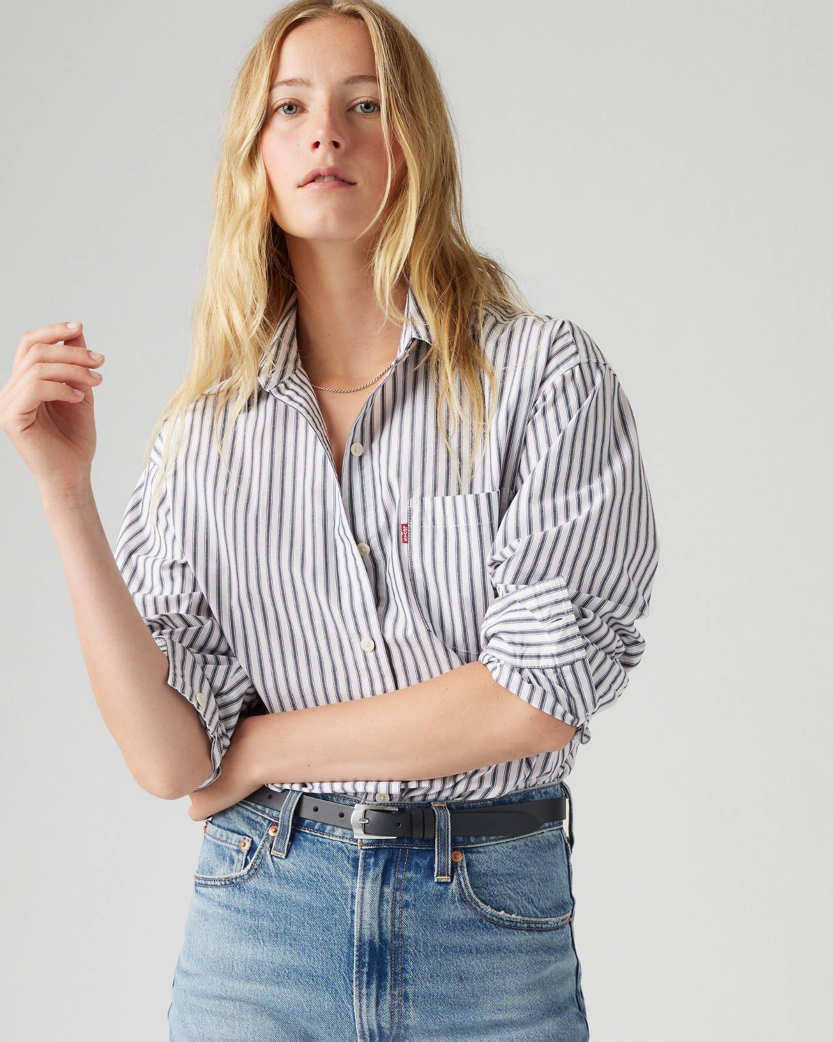 Levi's - Áo sơ mi tay dài nữ Harlie Boyfriend Shirt - Blue