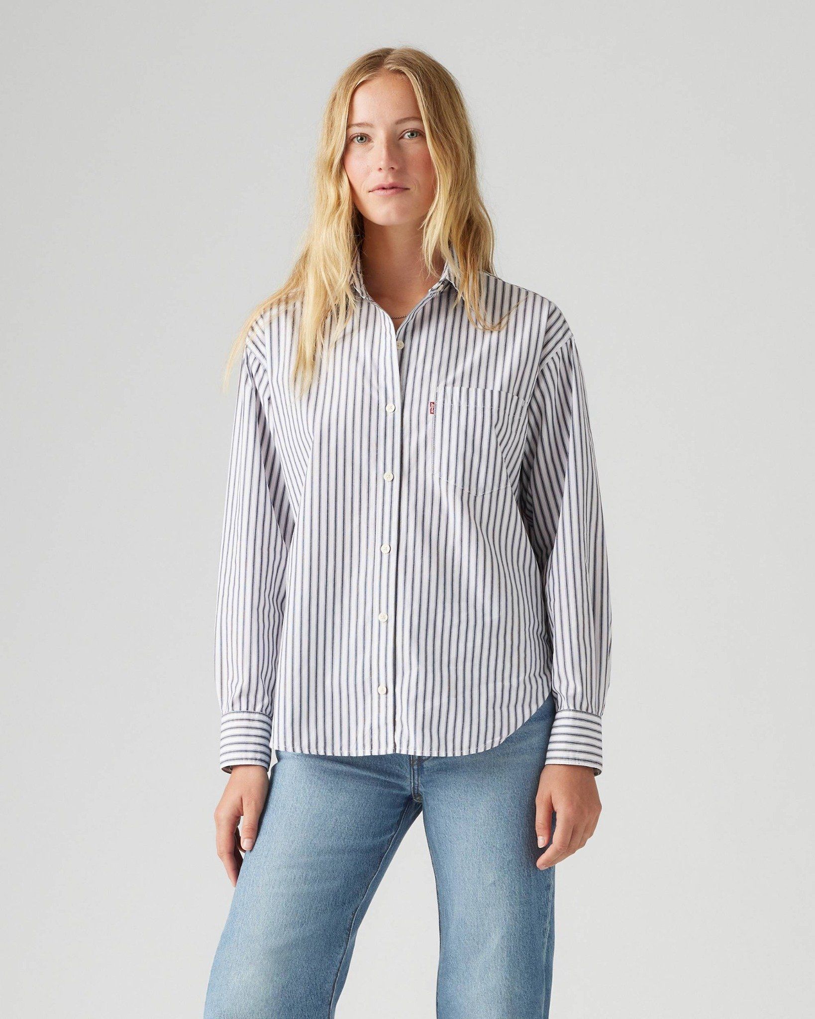Levi's - Áo sơ mi tay dài nữ Harlie Boyfriend Shirt - Blue