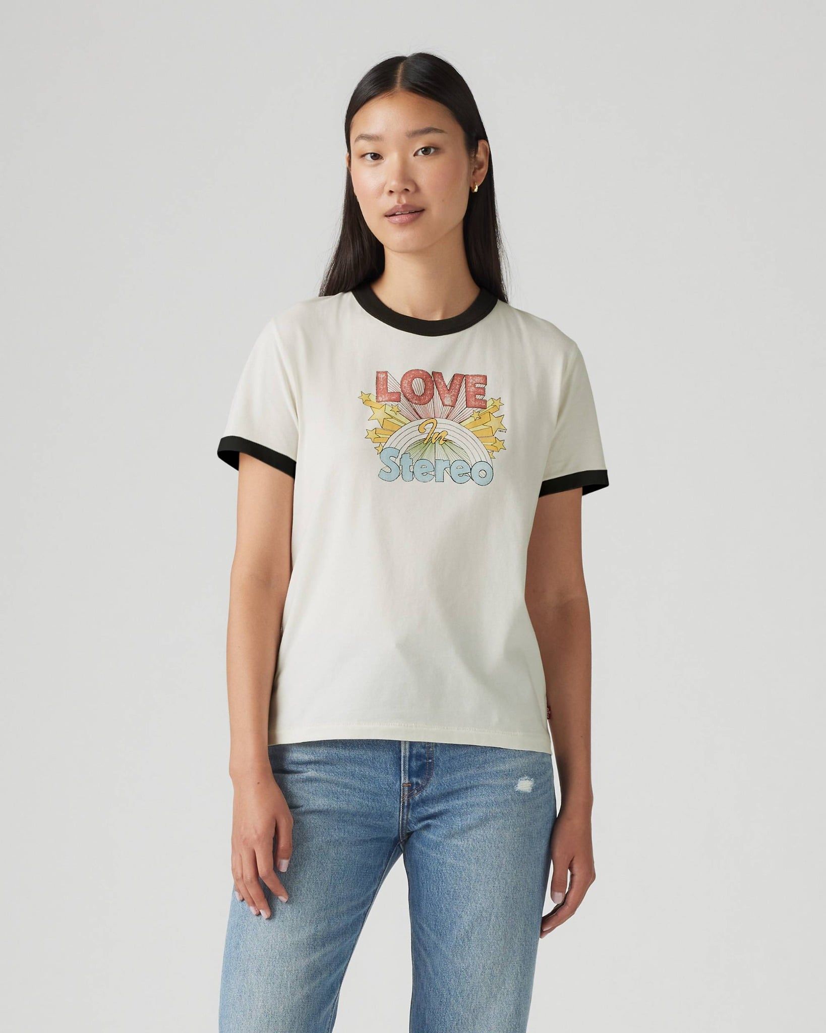 Levi's - Áo thun tay ngắn nữ Graphic Iconic Ringer T-shirt