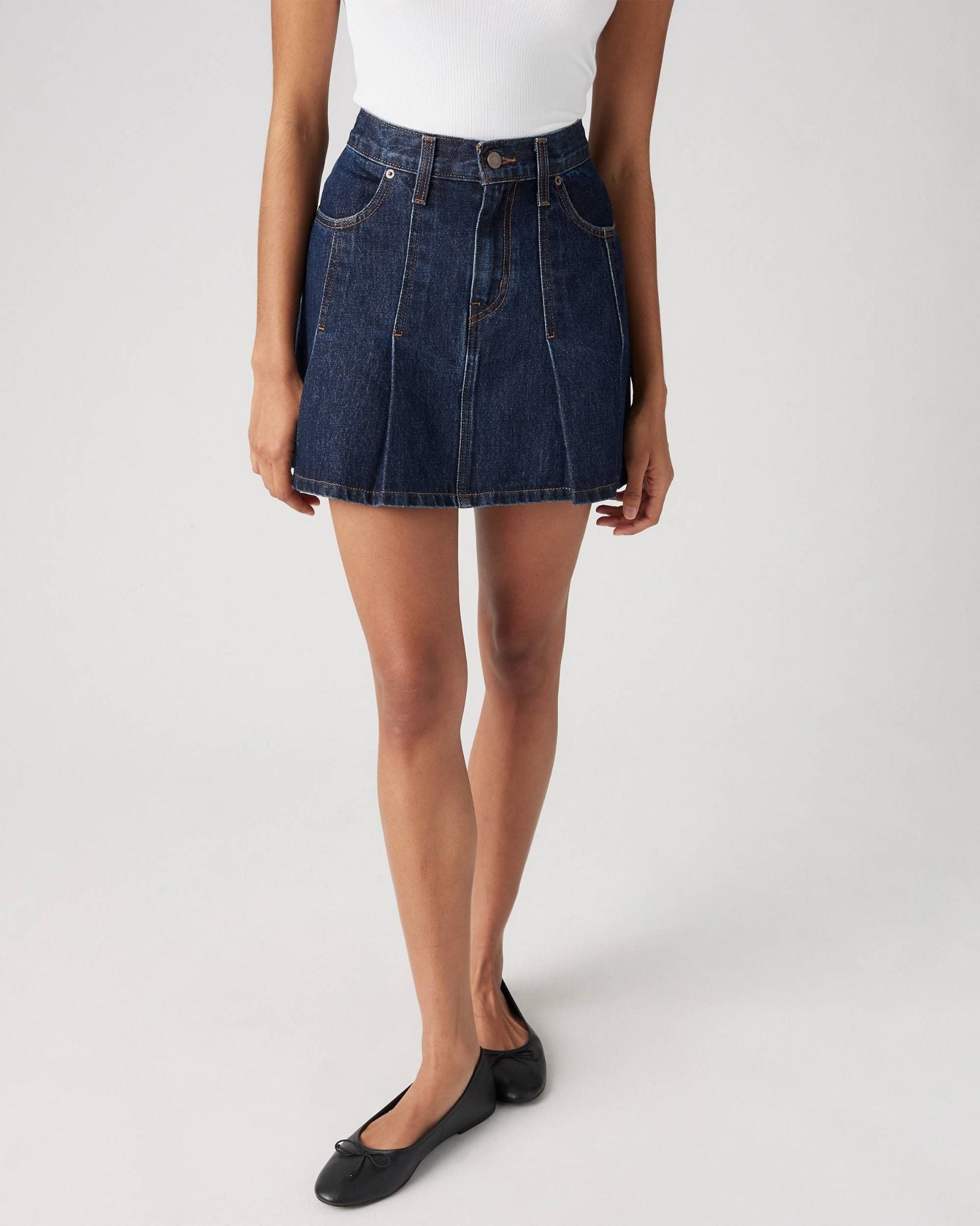 Levi's - Váy jeans nữ Short Length Pleated Mini Skirt