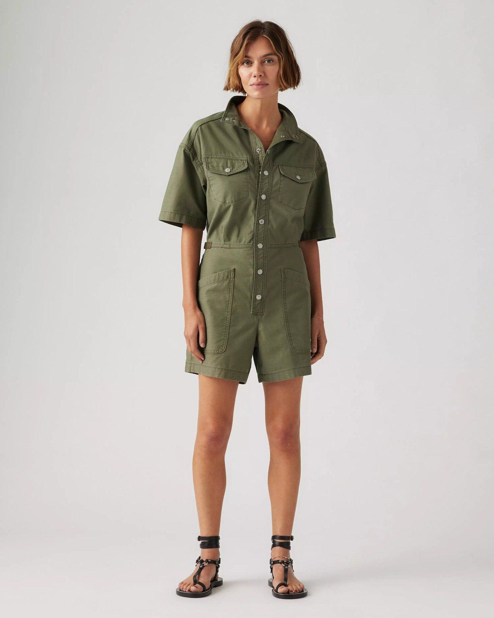 Levi's - Áo liền quần ngắn nữ Short Sleeve Surplus Romper - Green