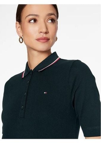 Tommy Hilfiger - Áo polo tay ngắn nữ Regular TH Premium Polo - 2